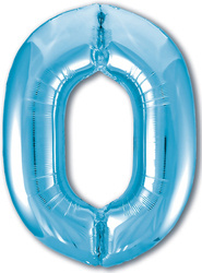 Fóliový balónek číslo "0" modrý (100 cm).)