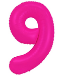 Fóliový balónek číslo "9" růžový neonový (100 cm).)