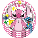 Talerzyki papierowe Stitch różowy – 10 szt. 18 cm