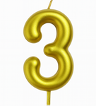 Svíčka-obrázek "3" bílá