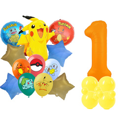 Zestaw Balonów „Pokémon” – Balony Foliowe i Gumowe z Nadrukiem (34 elementy)