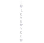 Girlanda papierowa I LOVE YOU Srebrna (1 szt.)