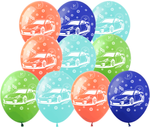 Balony gumowe z nadrukiem Samochody (10 szt.)