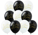 Balony gumowe z nadrukiem Happy Birthday (10 szt.)