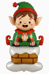 Balon stojący – Świąteczny Elf na kominie 66 x 120 cm