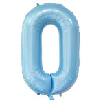 Balon Foliowy Cyferka "0" Błękitna (100cm.)