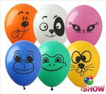 Balony gumowe z nadrukiem Zwierzęta (10 szt.)