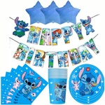 Zestaw Urodzinowy Lilo & Stitch Balony Talerzyki Serwetki Kubeczki