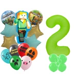 Zestaw Balonów 2 Minecraft Piksele Balony Foliowe i Gumowe z Nadrukiem