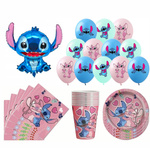 Zestaw Urodzinowy „Stitch & Angel” – Balony, Talerzyki, Kubeczki, Serwetki (53 elementy)
