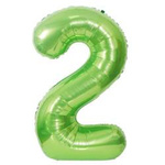 Balon Foliowy Cyferka "2" Jasnozielona (100cm.)