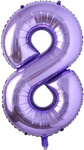 Balon Foliowy Cyferka "8" Fioletowa (100cm.)