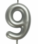 Świeczka Cyfra "9" – Srebrna
