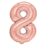 Balon Foliowy Cyferka "8" Różowe Złoto (100cm.)