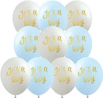Balony gumowe z nadrukiem It's a Boy (10 szt.)