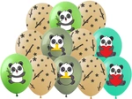 Balony gumowe z nadrukiem Pandy (12 szt.)
