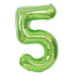 Balon Foliowy Cyferka "5" Jasnozielona (100cm.)