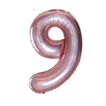 Balon Foliowy Cyferka "9" RoseGold Brokat (100cm.)