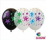 Balony gumowe z nadrukiem Gwiazdy (10 szt.)