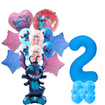 Zestaw Balonów „Stitch” – Balony Foliowe i Gumowe z Nadrukiem (34 elementy)