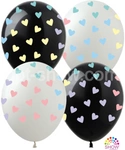 Balony gumowe z nadrukiem Kolorowe Serca (10 szt.)