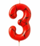 Świeczka urodzinowa Spider-Man ”3” – czerwono-czarna