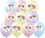 Balony gumowe z nadrukiem Love Is... (10 szt.)