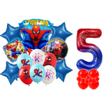 Zestaw Balonów 5 Spiderman Balony Foliowe i Gumowe z Nadrukiem 