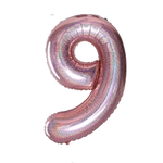 Balon Foliowy Cyferka "9" RoseGold Brokat (100cm.)