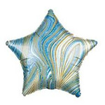 Foliowa Gwiazda Marble Niebieska 18" (45cm.)