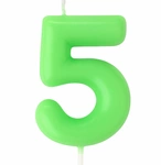 Świeczka Cyferka "5" – Zielona