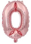 Balon Cyferka "0" Różowe złoto (40cm)