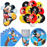 Zestaw Urodzinowy Mickey Balony, Talerzyki, Kubeczki, Serwetki