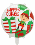 Balon foliowy „Merry Christmas” zielono-czerwony – 18 cali (45 cm)