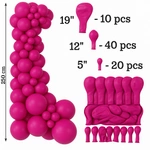 Zestaw Balonów Dekoracyjnych Kolor Malinowy 70 sztuk