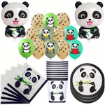 Zestaw Urodzinowy Panda – Dekoracje na Przyjęcie (54 elementy)