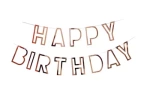 Girlanda papierowa Happy Birthday Różowe złoto  (1 szt.)
