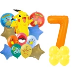 Zestaw Balonów Cyfra 7 Pokemon Balony Foliowe i Gumowe z Nadrukiem