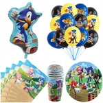 Zestaw Urodzinowy Sonic Balony, Talerzyki, Kubeczki, Serwetki 