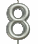 Świeczka Cyfra "8" – Srebrna