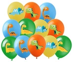 Balony gumowe z nadrukiem Dinozaury (12 szt.)