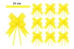 Kokarda dekoracyjna żółta z wzorem róż – 21 cm (zestaw 10 szt.)