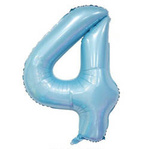 Balon Foliowy Cyferka "4" Błękitna (100cm.)