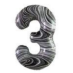 Balon Foliowy Cyferka "3" Marmurkowa (100cm.)