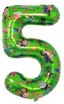 Balon foliowy cyfra 5 – motyw Minecraft, 100 cm