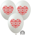 Balony gumowe z nadrukiem Serce Czerwone (10 szt.)