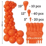 Zestaw Balonów Dekoracyjnych – Kolor Terracotta(074), 70 szt. (19", 12", 5")