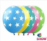 Balony gumowe z nadrukiem Gwiazdy (10 szt.)