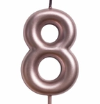 Świeczka urodzinowa cyfra "8" – różowe złoto