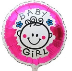 Balon foliowy Baby Girl 18" (45cm.)
